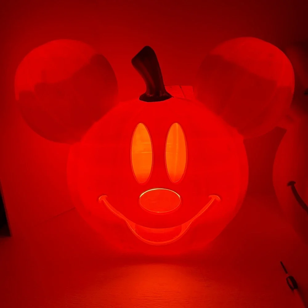 Disney Mickey Minnie Mouse Light Up Pumpkin Halloween Decor Set Orange - Picture 8 of 16